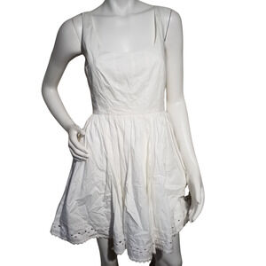 J.Crew Josie Fit & Flare Mini Dress White Poplin Cotton Size 00 NWT